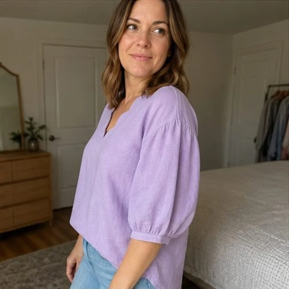 Lilac Pleated Blouse